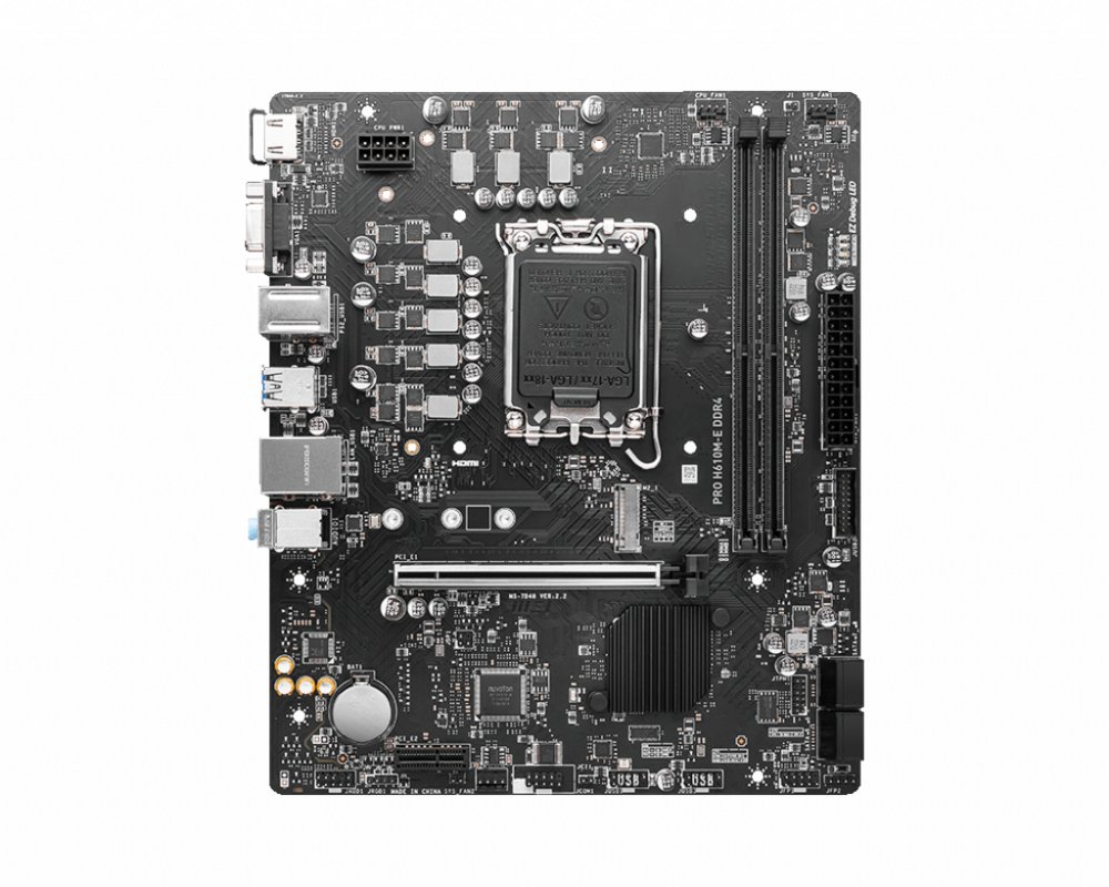 MSI PRO H610M-E | Socket LGA 1700 | Intel H610 | 2xDDR4 | Micro-ATX | Moederbord | RENEWED – 1 MSI PRO H610M-E | Socket LGA 1700 | Intel H610 | 2xDDR4 | Micro-ATX | Moederbord | RENEWED – 1