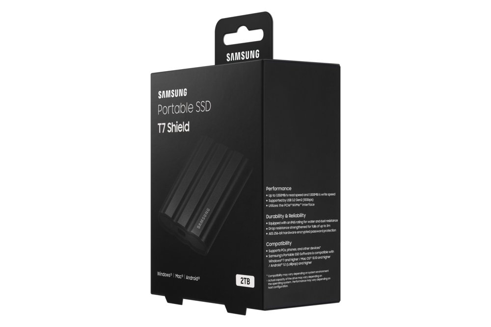Samsung T7 Shield | Externe SSD | 2TB | USB 3.2 Gen2 | 1.050MB/s Lezen | 1.000MB/s Schrijven | Zwart – 9 Samsung T7 Shield | Externe SSD | 2TB | USB 3.2 Gen2 | 1.050MB/s Lezen | 1.000MB/s Schrijven | Zwart – 9