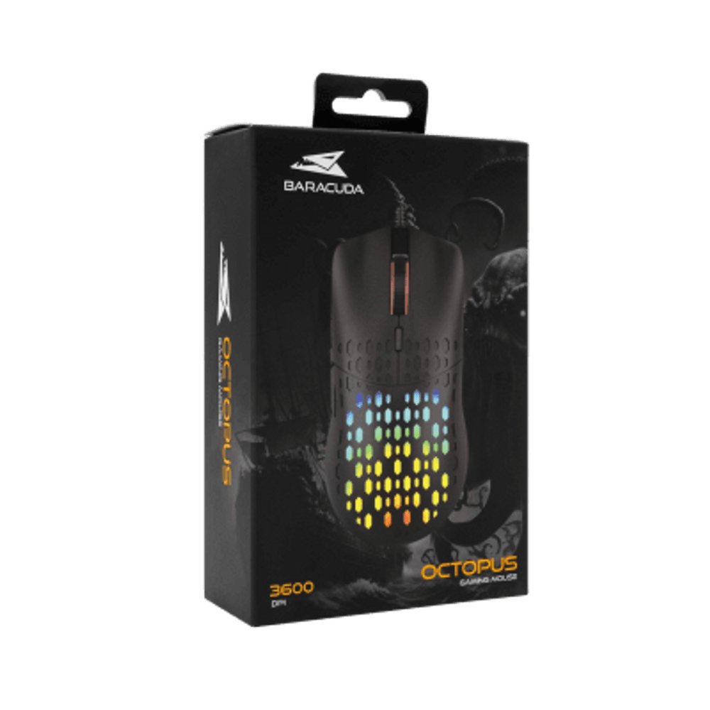 Baracuda OCTOPUS RGB | Bekabelde Gaming Muis | Rechtshandig | USB-A | 3600 DPI | Zwart – 3
