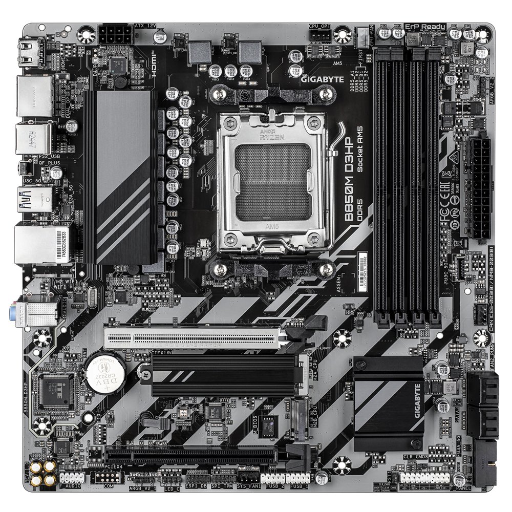 Gigabyte B850M D3HP | Socket AM5 | AMD B850 | 4xDDR5 | Micro ATX | Moederbord – 3