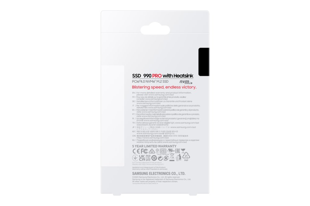 Samsung 990 PRO | 2TB NVMe SSD | M.2 Gen4 | 7.450 MB/s Lezen | 6.900 MB/s Schrijven | Heatsink – 2