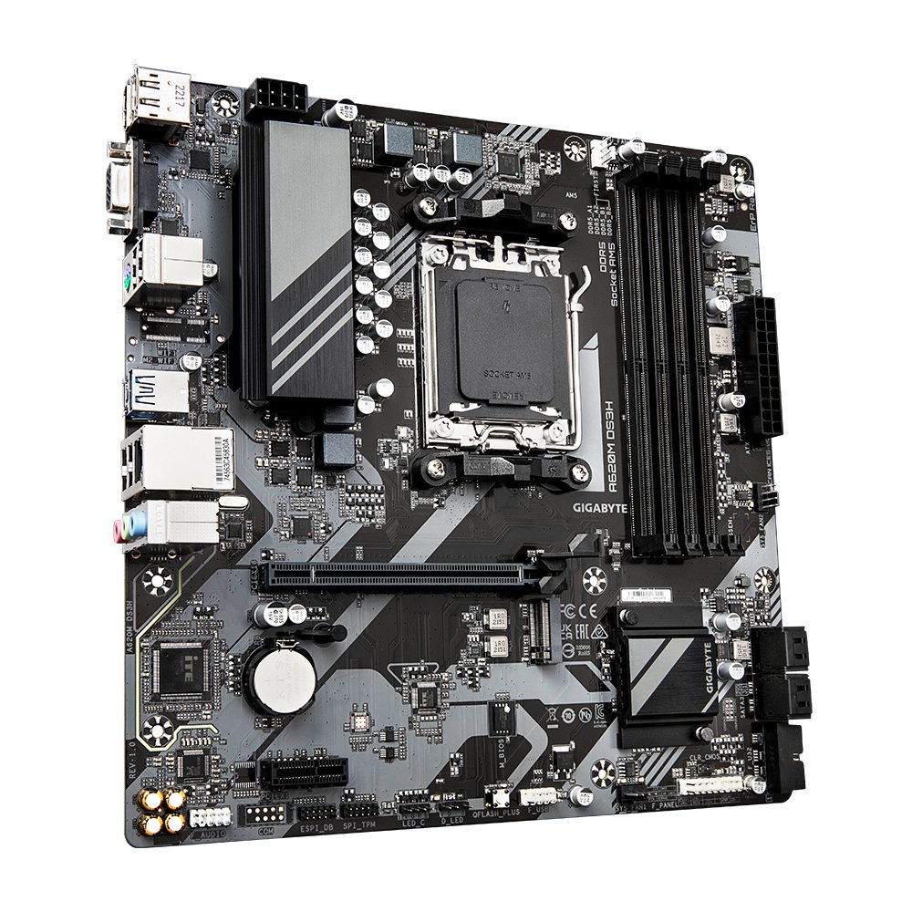 Gigabyte A620M DS3H | Socket AM5 | AMD A620 | 2xDDR5 | Micro ATX | Moederbord – 2