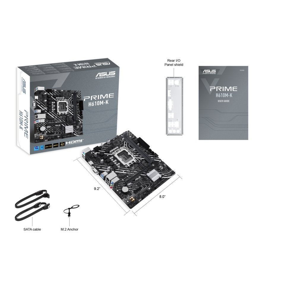 ASUS Prime H610M-K | Socket LGA 1700 | Intel H610 | 2xDDR5 | Micro-ATX | Moederbord – 7