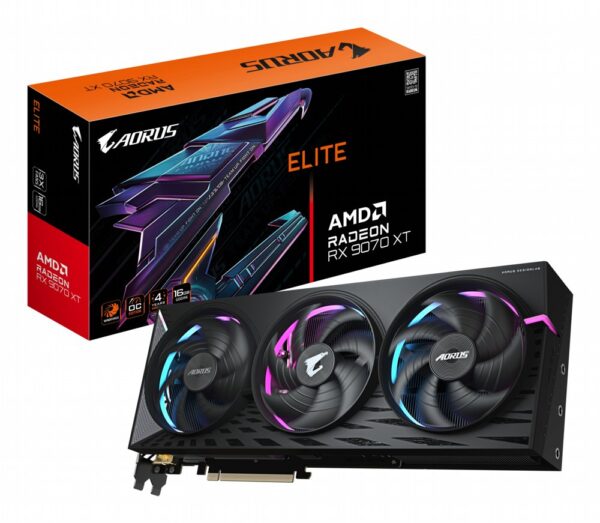 Gigabyte AORUS Radeon RX 9070 XT ELITE | 16GB GDDR6 VRAM | Videokaart | GPU | AMD – 0
