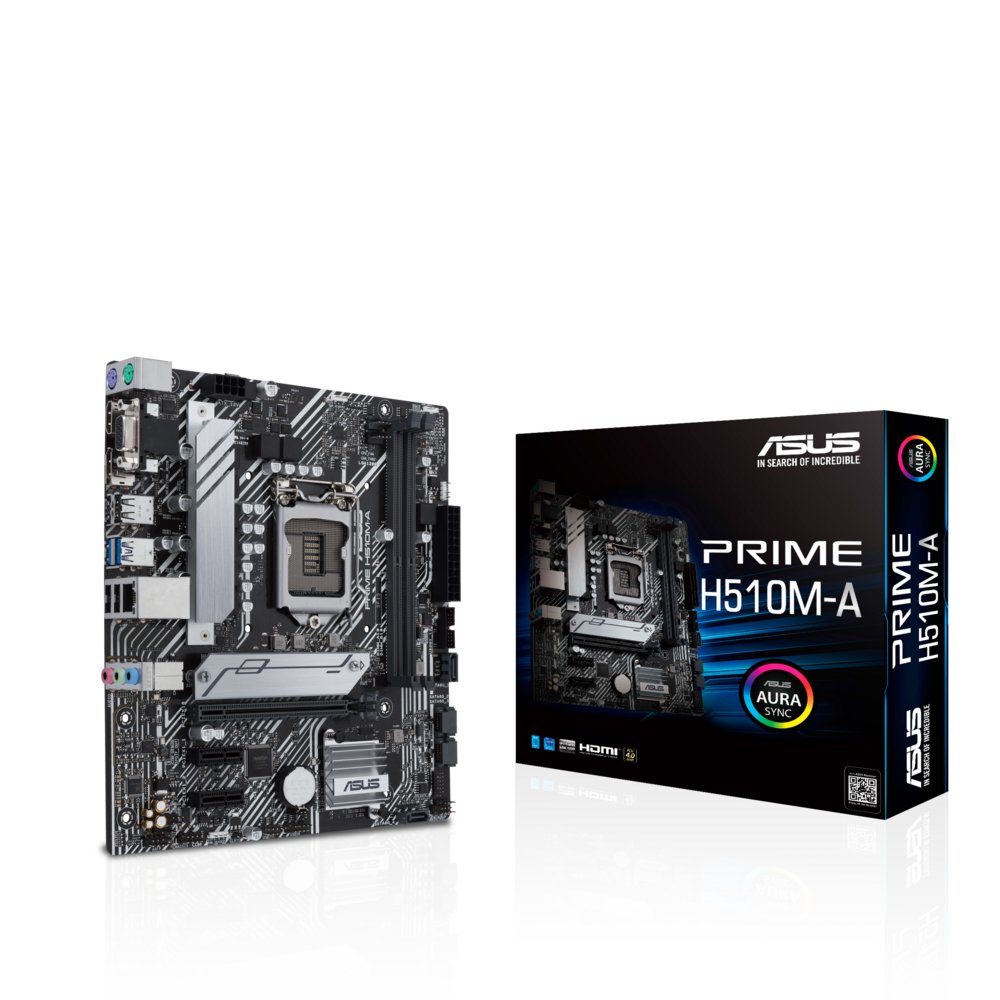 ASUS PRIME H510M-A ARGB | Socket LGA 1200 | Intel H510 | 2xDDR4 | Micro-ATX | Moederbord – 6