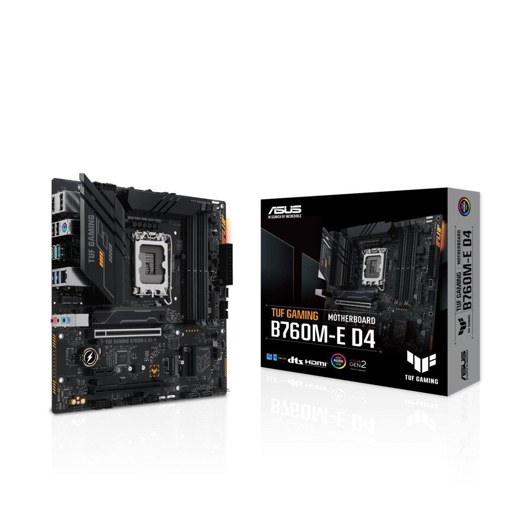 ASUS TUF GAMING B760M-E D4 | Socket LGA 1700 | Intel B760 | 4xDDR4 | Micro-ATX | Moederbord – 1