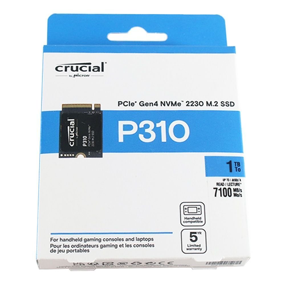 Crucial P310 | 1TB NVMe SSD | M.2 30mm | Gen4 | 7.100MB/s Lezen | 6.000MB/s Schrijven – 3