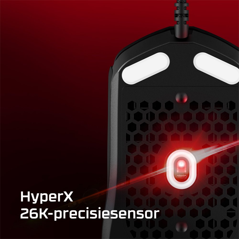 HyperX Pulsefire Haste 2 | Bedrade Gaming Muis | Rechtshandig | USB-A | 26000 DPI | Zwart – 8