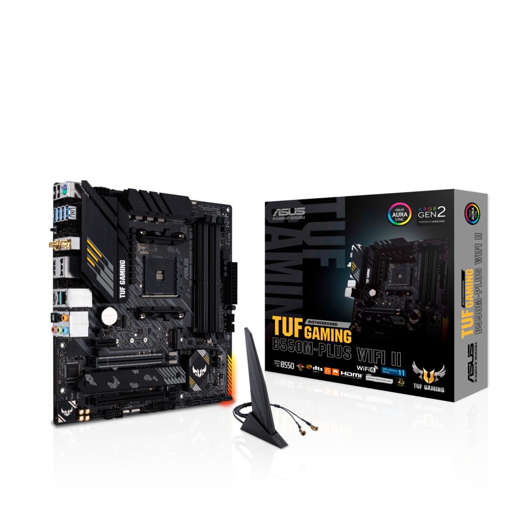 ASUS TUF GAMING B550M-PLUS WIFI II | Socket AM4 | AMD B550 | 4xDDR4 | Micro-ATX | Moederbord – 6