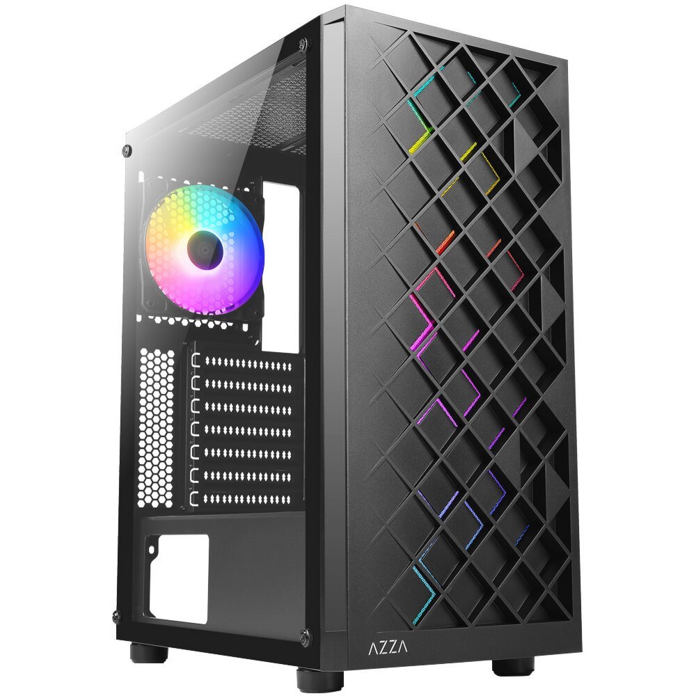 Azza Spectra RGB | Midi Tower Case | Zwart – 0 Azza Spectra RGB | Midi Tower Case | Zwart – 0