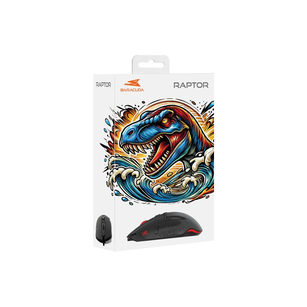 Baracuda RAPTOR RGB | Bedrade Gaming Muis | USB-A | 6400 DPI | Zwart – 7