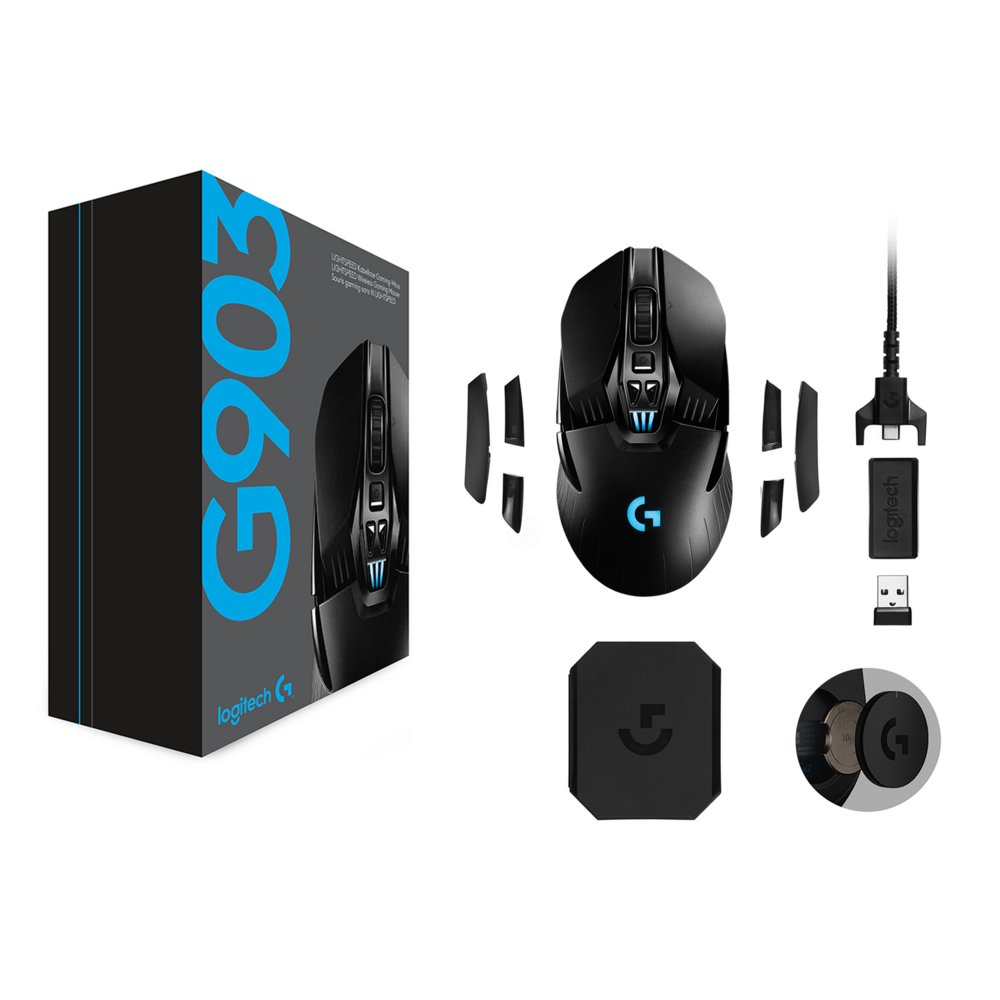 Logitech G903 Lightspeed | Ambidextrous Draadloze Gaming Muis | RF-Draadloos + USB-A | 25.600 DPI | Zwart – 7