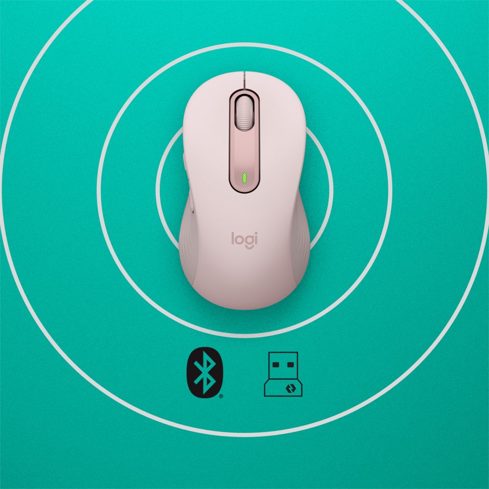 Logitech Signature M650 | Draadloze Muis | Rechtshandig | RF + Bluetooth | 2000 DPI | Roze – 4