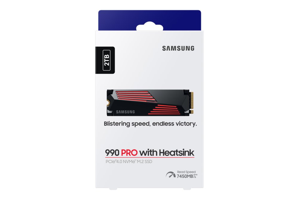 Samsung 990 PRO | 2TB NVMe SSD | M.2 Gen4 | 7.450 MB/s Lezen | 6.900 MB/s Schrijven | Heatsink – 1