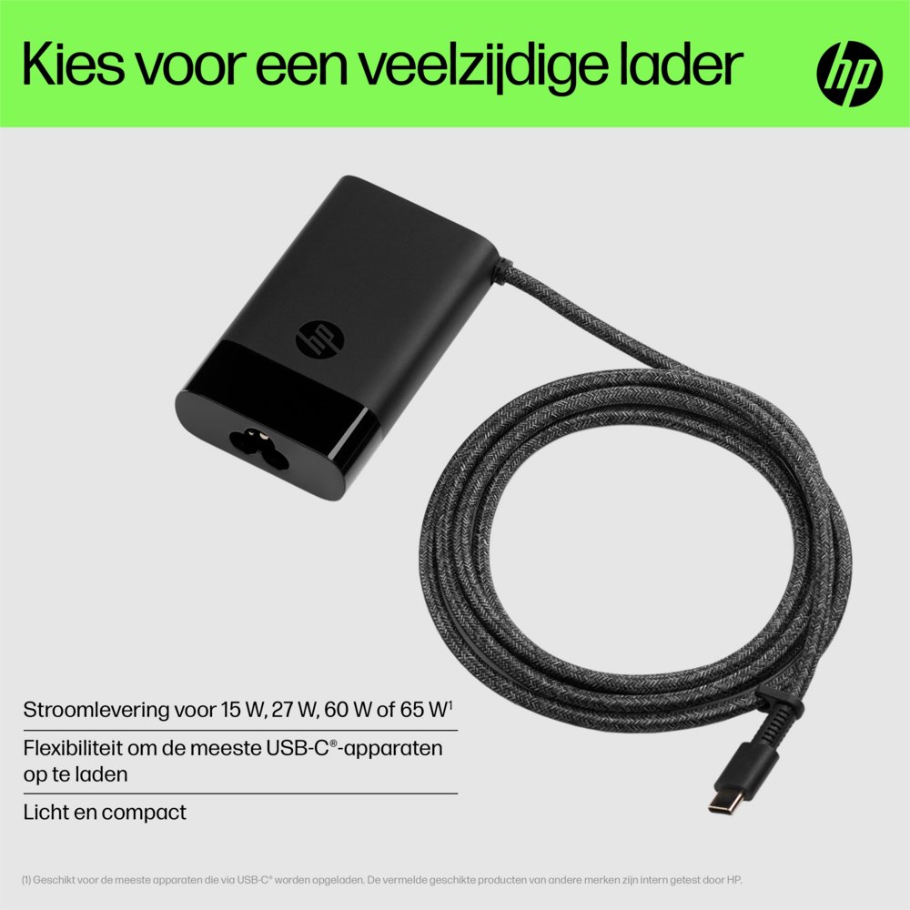 HP 671R2AA | USB-C Notebook Lader | 65 Watt – 8