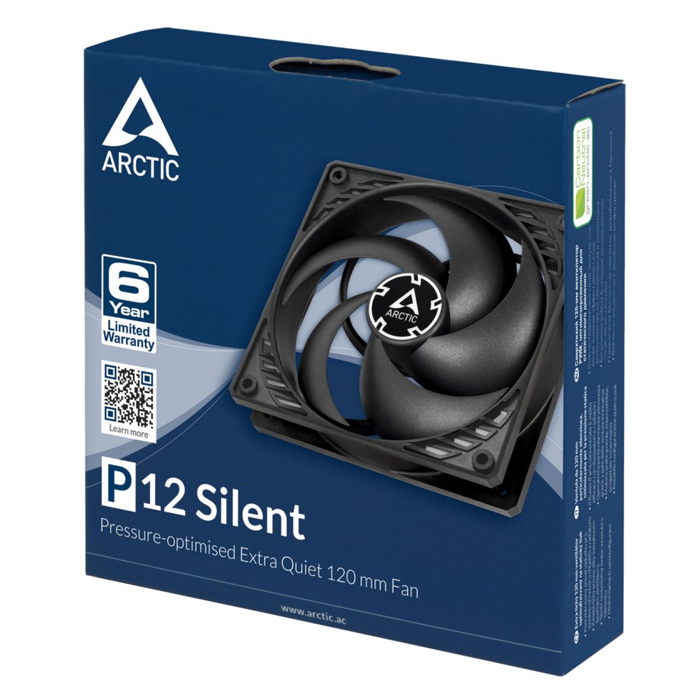 ARCTIC P12 Silent | 120mm Case Fan | Zwart – 4 ARCTIC P12 Silent | 120mm Case Fan | Zwart – 4