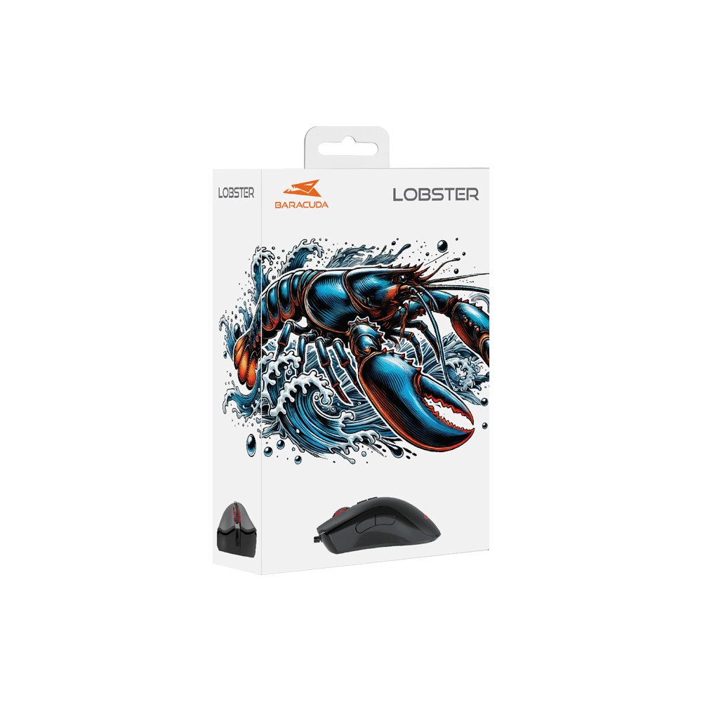 Baracuda LOBSTER RGB | Bekabelde Gaming Muis | USB-A | 6400 DPI | Zwart – 5