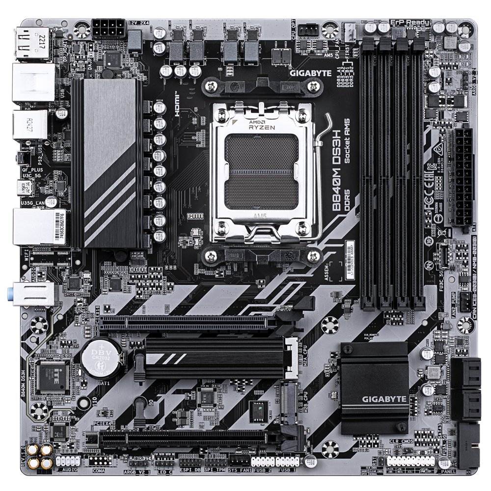 Gigabyte B840M DS3H | Socket AM5 | AMD B840 | 4xDDR5 | Micro ATX | Moederbord – 1