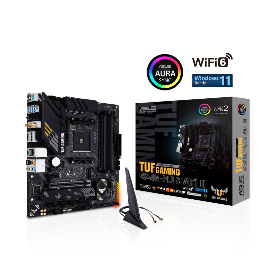 ASUS TUF GAMING B550M-PLUS WIFI II | Socket AM4 | AMD B550 | 4xDDR4 | Micro-ATX | Moederbord – 7