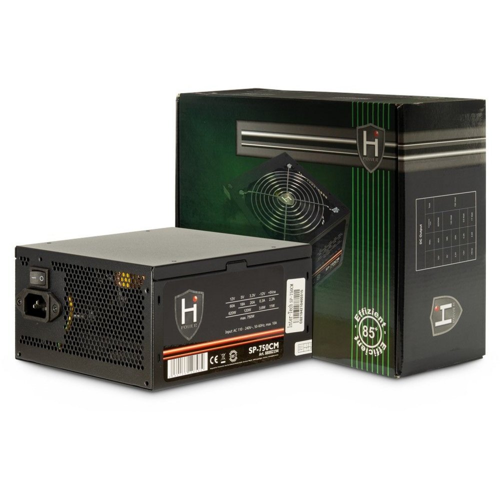 Inter-Tech HiPower SP-750CM | 750 Watt ATX PSU | Deels Modulair | Power Supply | Voeding – 1 Inter-Tech HiPower SP-750CM | 750 Watt ATX PSU | Deels Modulair | Power Supply | Voeding – 1