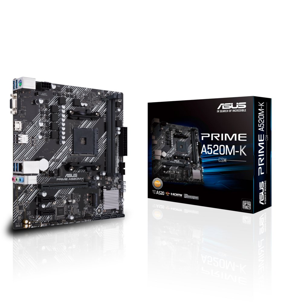 ASUS PRIME A520M-K | Socket AM4 | AMD A520M-K | 2xDDR4 | Micro-ATX | Moederbord – 5