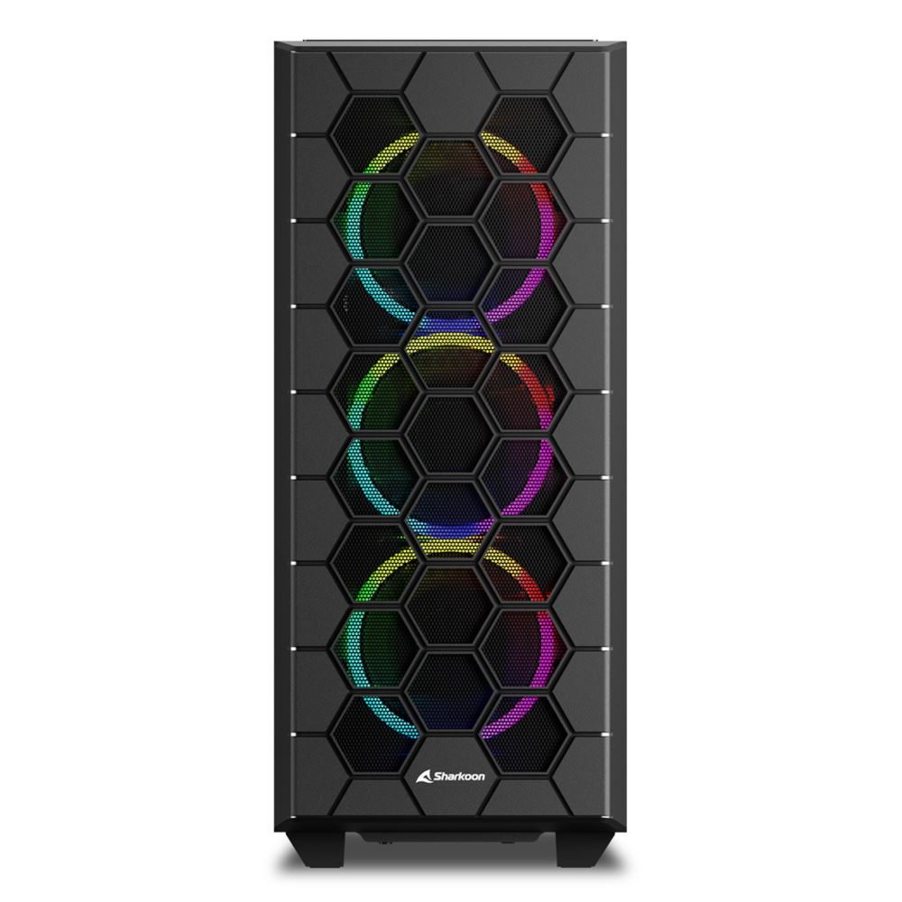 Sharkoon RGB HEX | Mid Tower Behuizing | Zwart | Met RGB-verlichting – 1 Sharkoon RGB HEX | Mid Tower Behuizing | Zwart | Met RGB-verlichting – 1