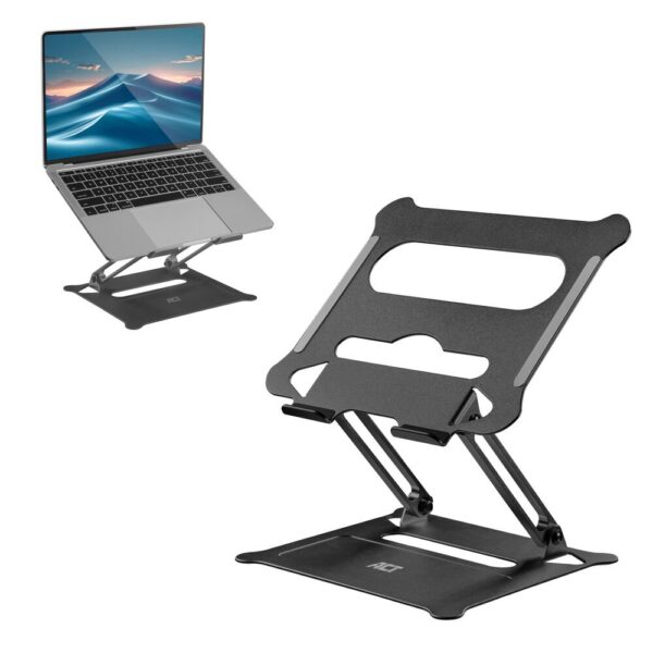 ACT Laptopstandaard 15.6″ | Aluminium | Inklapbaar | Traploos in Hoogte Verstelbaar – 0 ACT Laptopstandaard 15.6″ | Aluminium | Inklapbaar | Traploos in Hoogte Verstelbaar – 0