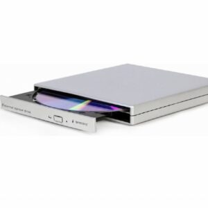 Gembird DVD‑USB‑02‑SV | Externe USB CD/DVD Brander en Speler | Zilver | USB 2.0 | Compact Plug & Play Design