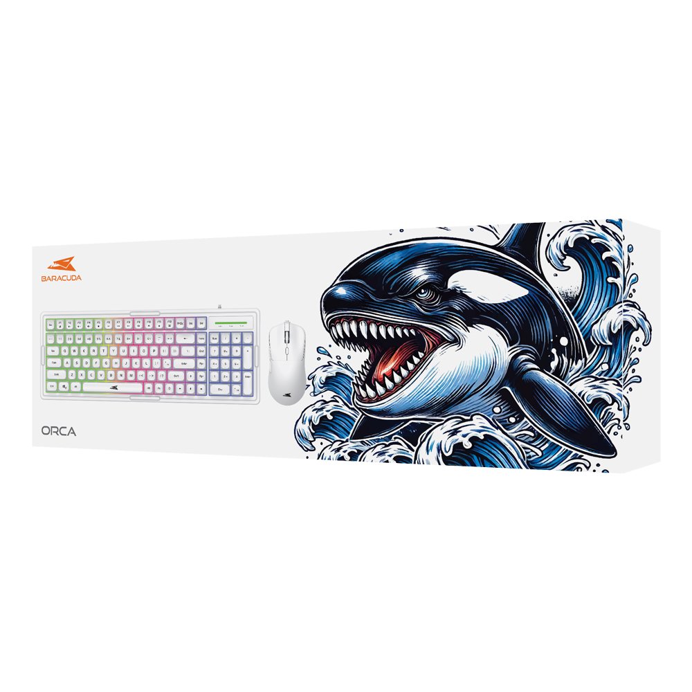 Baracuda ORCA RGB | Bekabeld Gaming Toetsenbord inclusief Muis | QWERTY | Wit – 10