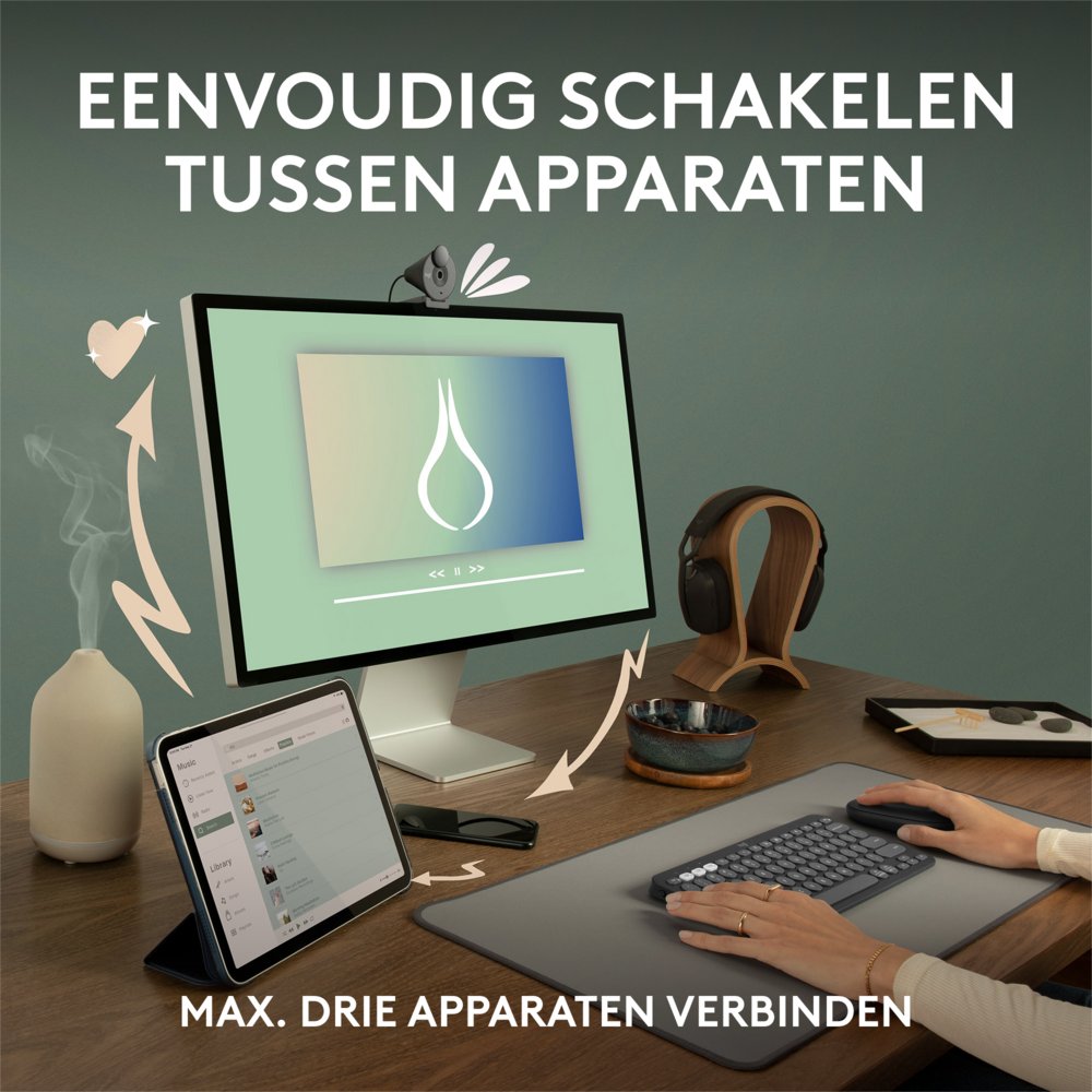 Logitech Pebble 2 M350s | Draadloze Muis | Links- en Rechtshandig | RF + Bluetooth | 4000 DPI | Grafiet – 3