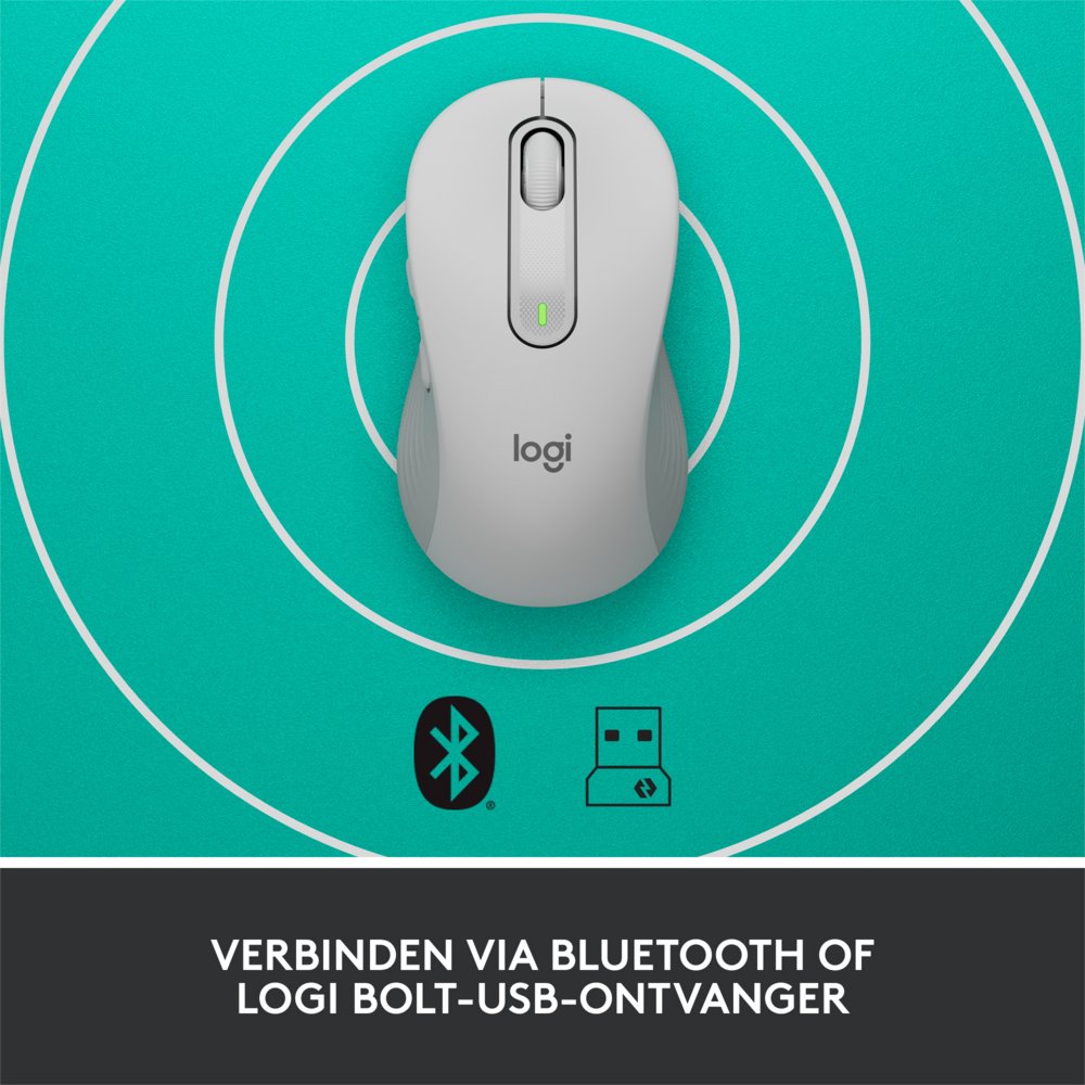 Logitech Signature M650 | Draadloze Muis | Rechtshandig | RF + Bluetooth | 2000 DPI | Wit – 9 Logitech Signature M650 | Draadloze Muis | Rechtshandig | RF + Bluetooth | 2000 DPI | Wit – 9
