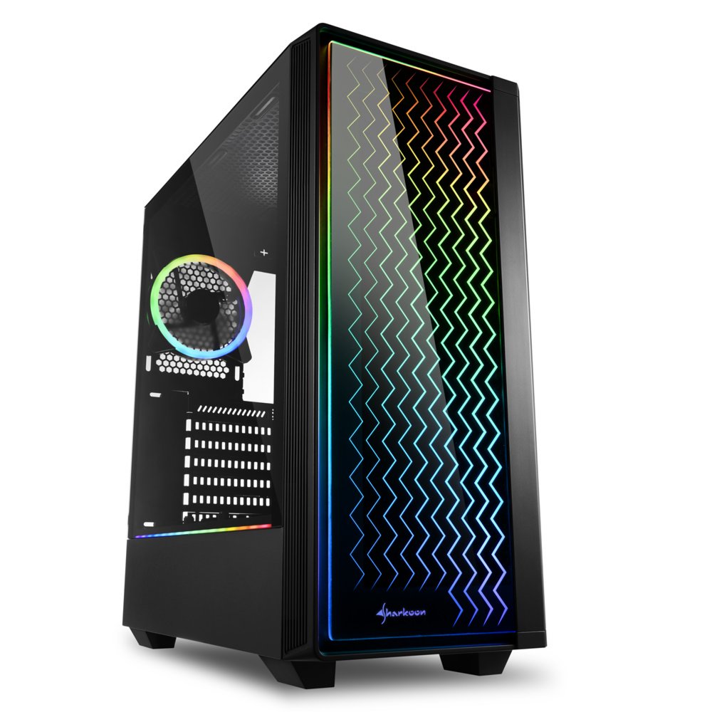 Sharkoon RGB LIT 200 | Midi Tower Behuizing | Zwart – 0 Sharkoon RGB LIT 200 | Midi Tower Behuizing | Zwart – 0