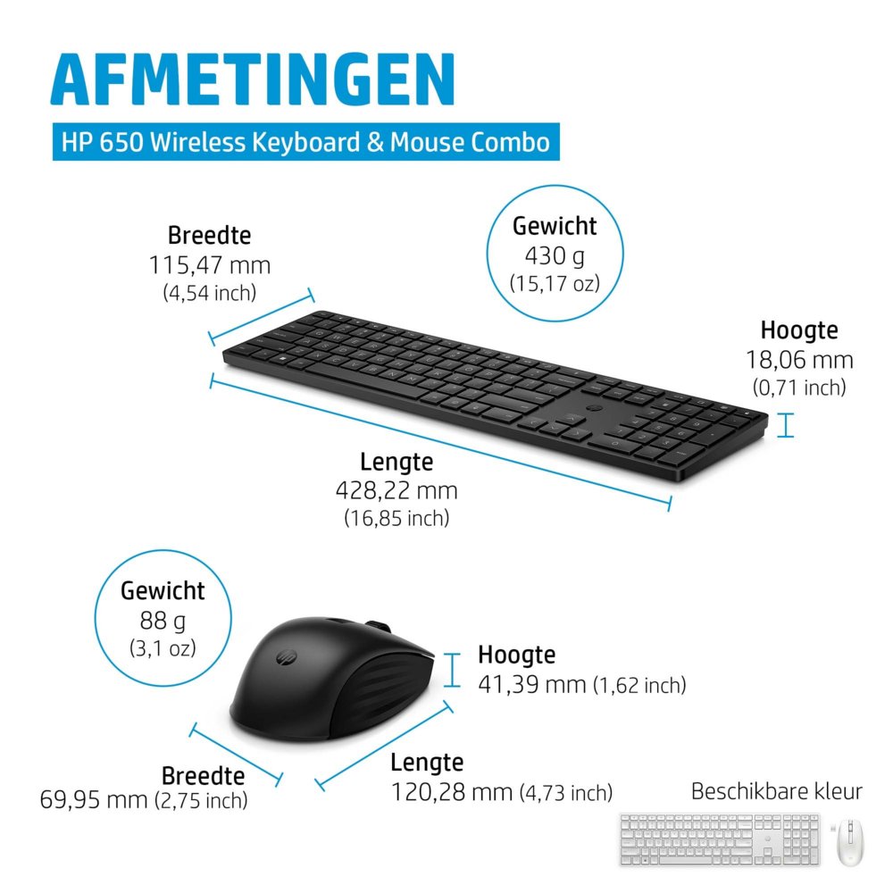 HP 650 | Draadloze Muis en Toetsenbordcombo | QWERTY – 9