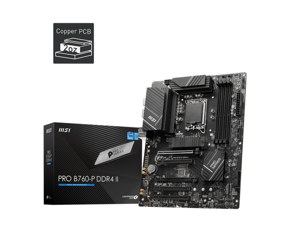 MSI PRO B760-P DDR4 II | Socket LGA 1700 | Intel B760 | 4xDDR4 | ATX | Moederbord – 0 MSI PRO B760-P DDR4 II | Socket LGA 1700 | Intel B760 | 4xDDR4 | ATX | Moederbord – 0