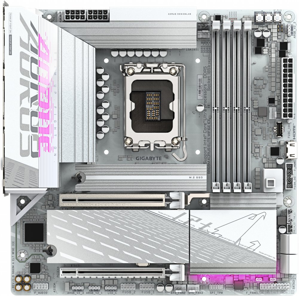 Gigabyte B860M AORUS ELITE WF6E ICE | Socket LGA 1851 (V1) | Intel B860 | 4xDDR5 | Micro ATX | Moederbord – 2