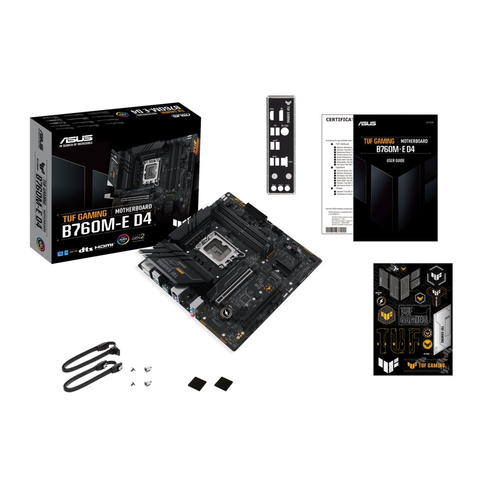 ASUS TUF GAMING B760M-E D4 | Socket LGA 1700 | Intel B760 | 4xDDR4 | Micro-ATX | Moederbord – 4
