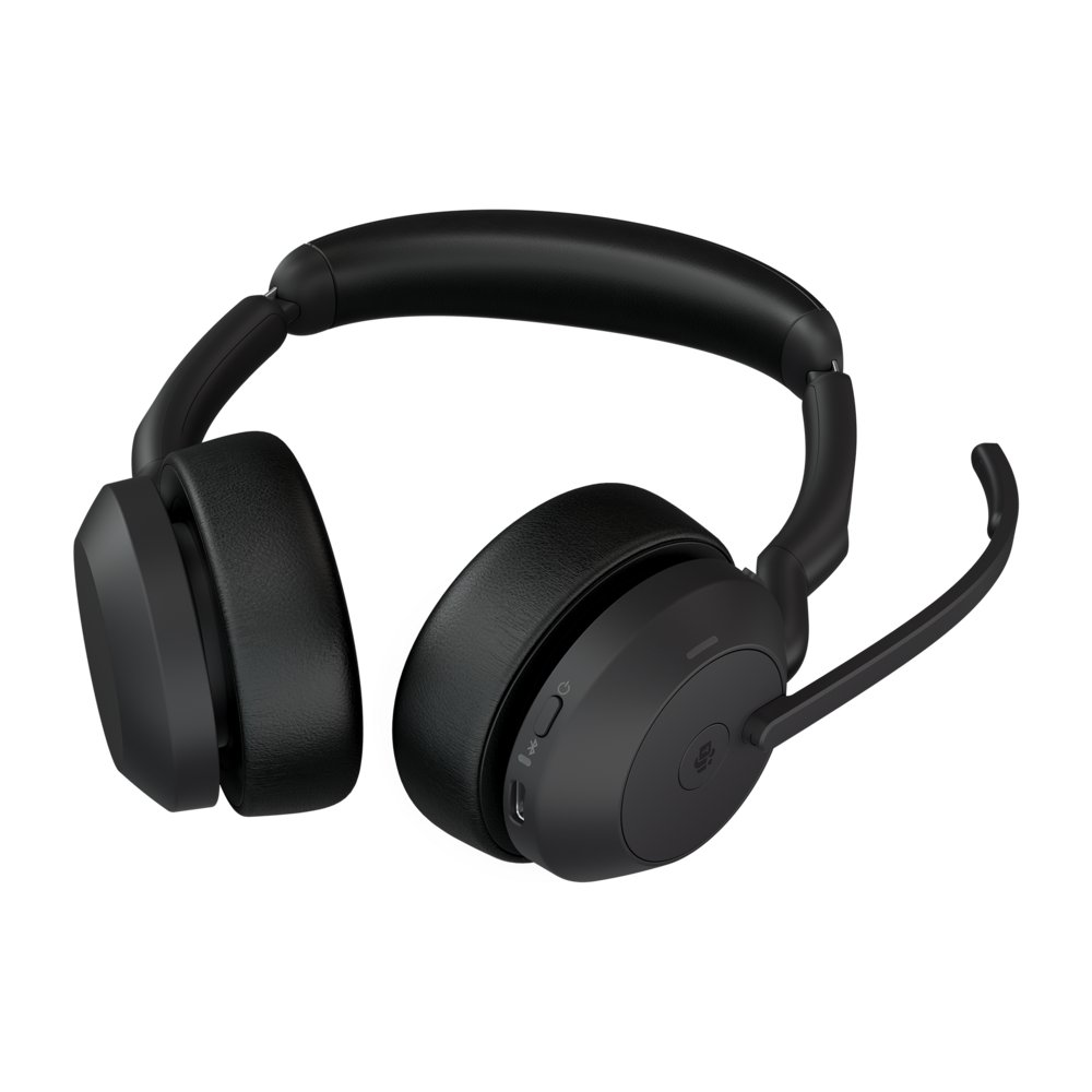 Jabra Evolve2 55 MS Stereo | Bluetooth & USB-A Headset | Met Oplaadhouder | Zwart | Voor Kantoor & Callcenter – 3