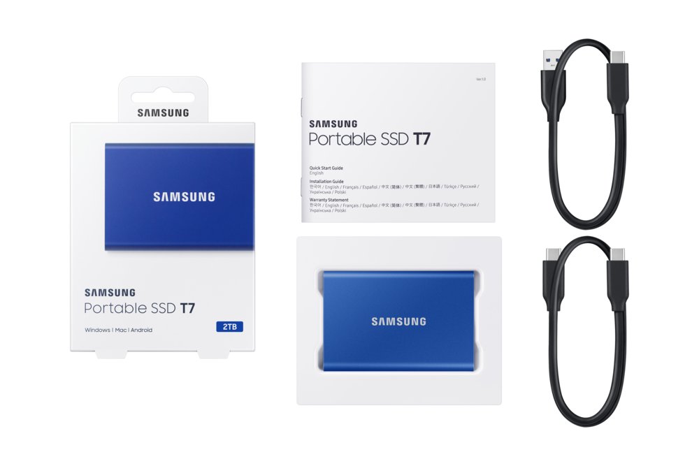 Samsung T7 | Externe SSD | 2TB | USB 3.2 Gen2 | 1.050MB/s Lezen | 1.000MB/s Schrijven | Blauw – 11