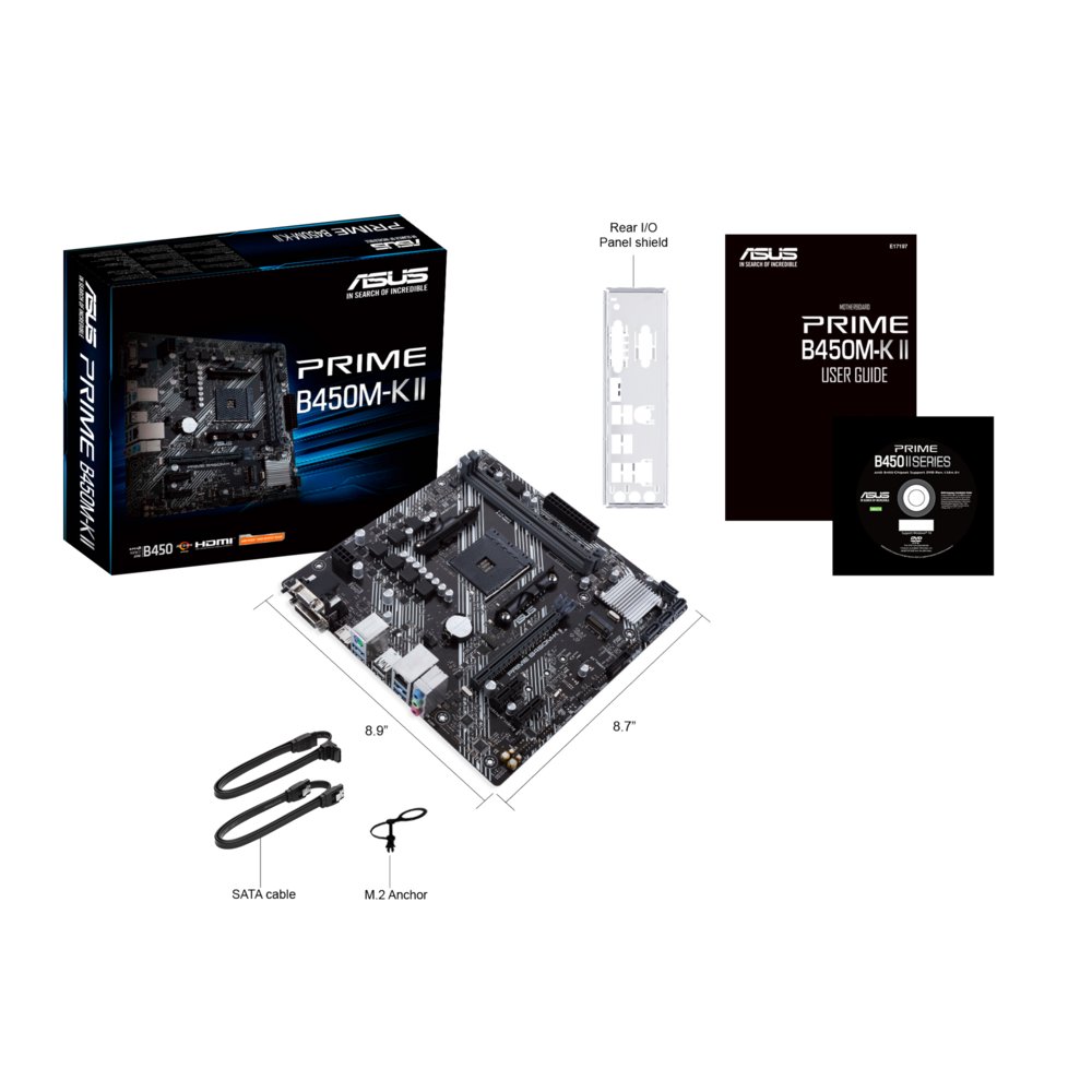 ASUS Prime B450M-K II AMD | Socket AM4 | AMD B450 | 2xDDR4 | Micro-ATX | Moederbord – 5