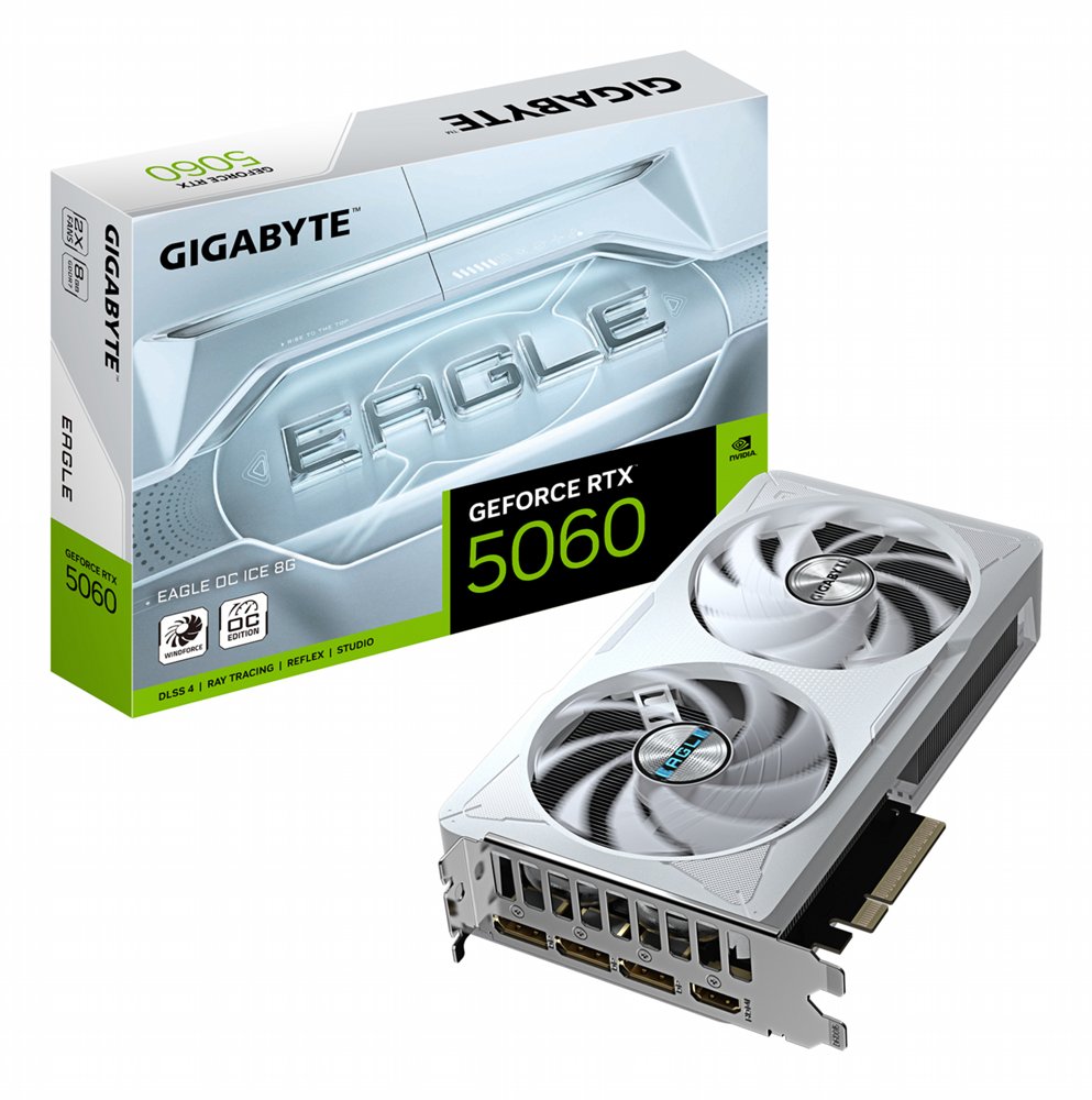 GIGABYTE GeForce RTX 5060 EAGLE OC ICE | 8GB GDDR7 | DLSS 4 | Videokaart | Nvidia GPU – 0 GIGABYTE GeForce RTX 5060 EAGLE OC ICE | 8GB GDDR7 | DLSS 4 | Videokaart | Nvidia GPU – 0