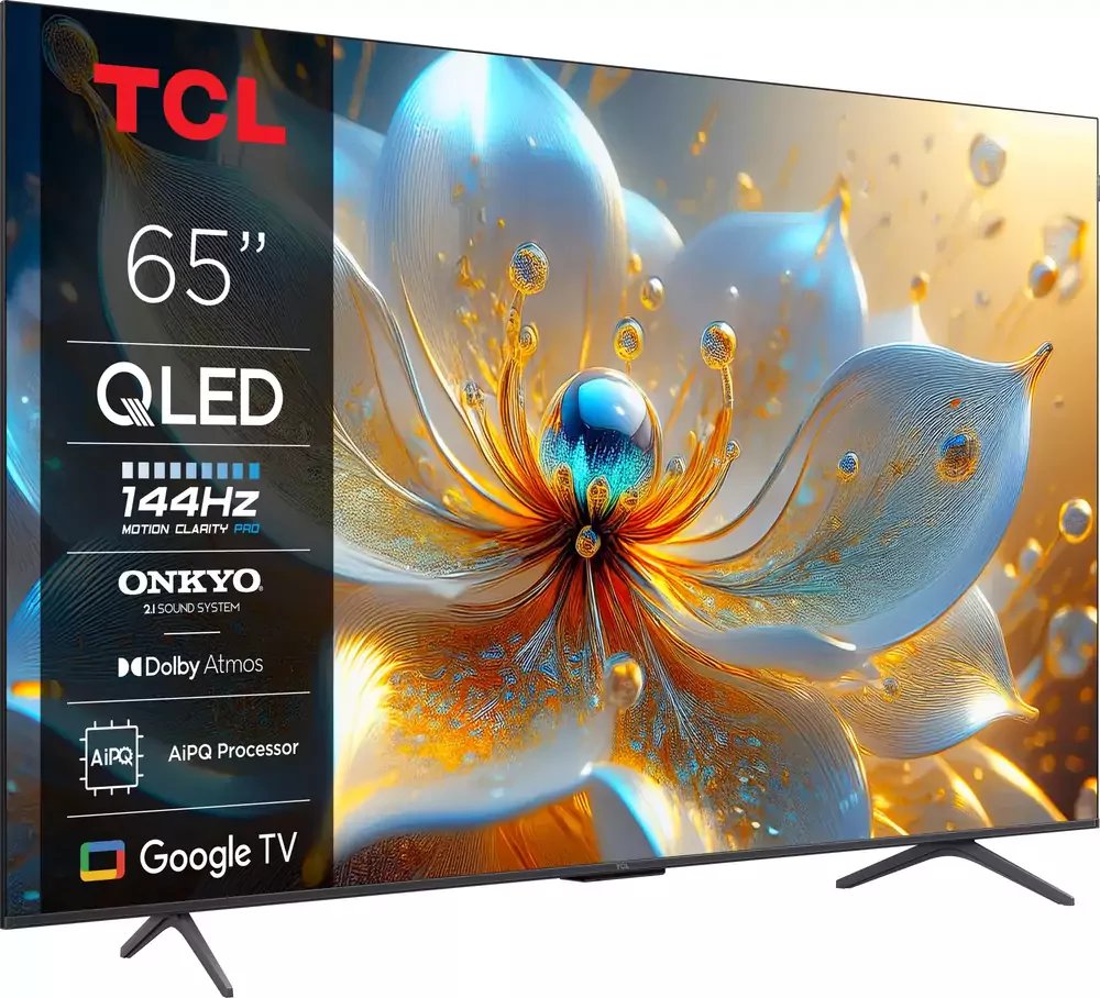 TCL 65T8C | 65″ 4K Ultra HD QLED Smart TV | 120Hz | Google TV + Wifi | Dolby Vision | HDMI 2.1 (2025) – 2