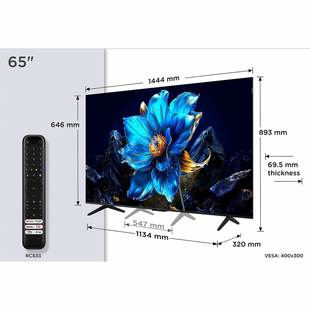 TCL 65T69C | 65″ 4K Ultra HD QLED Smart TV | 60Hz | Google TV + Wifi | Dolby Vision | HDMI 2.1 (2025) – 7