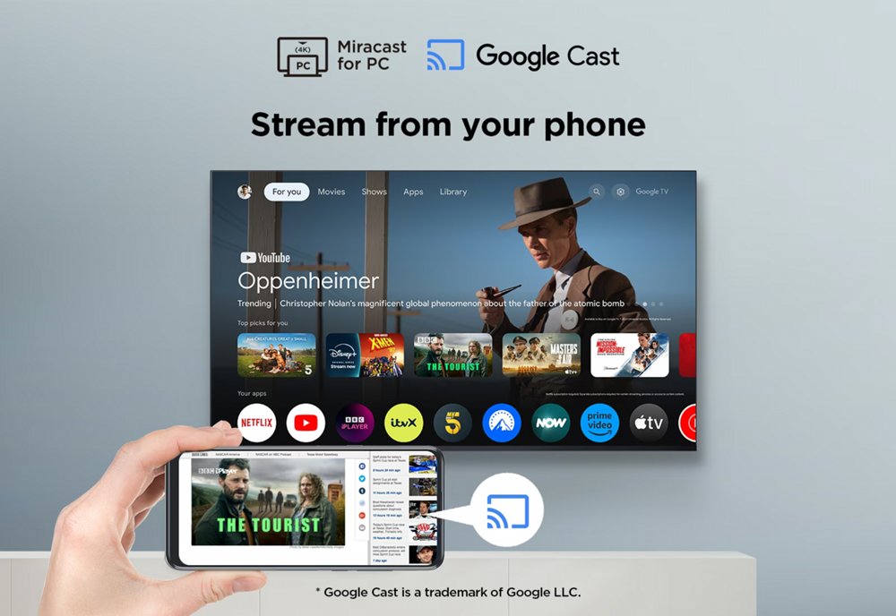 TCL 43V6C | 43″ 4K Ultra HD DLED Smart TV | Google TV | Dolby Vision | 60Hz | HDMI 2.1 – 12