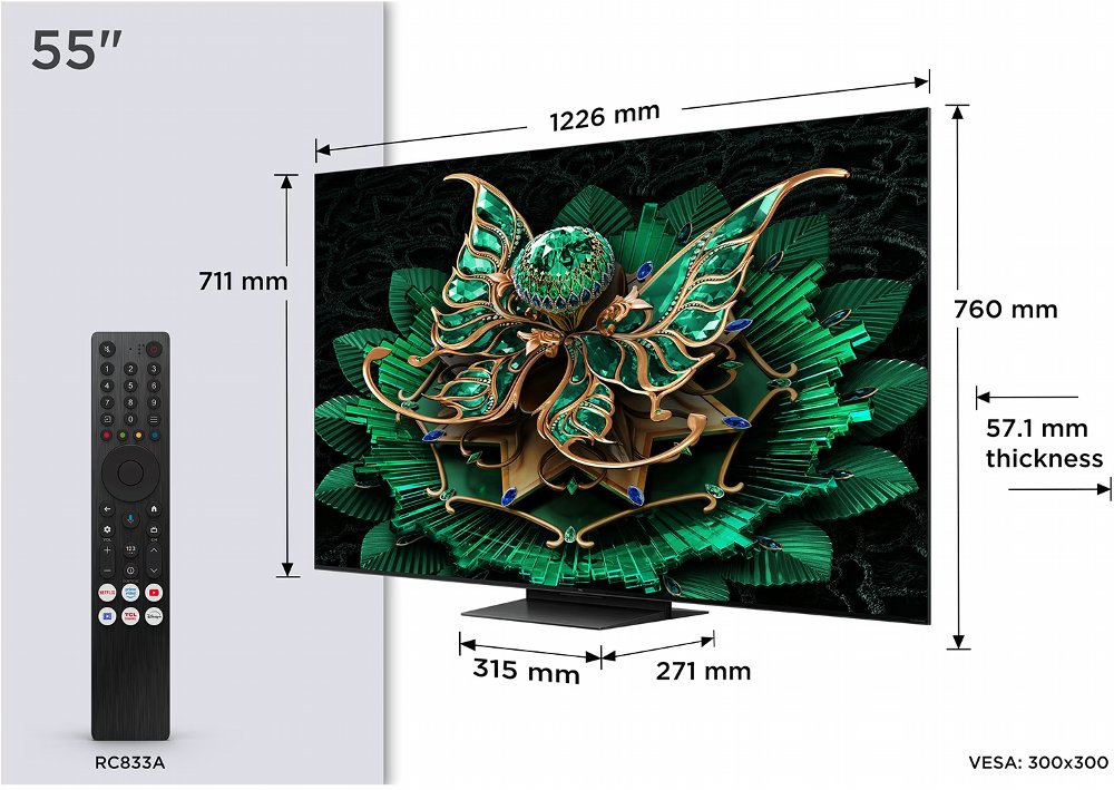 TCL 55Q7C | 55″ 4K Ultra HD QD-MiniLED | 120Hz | Google TV | Dolby Vision | HDMI 2.1 | Smart TV – 4