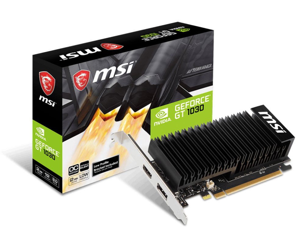 MSI GeForce GT1030 LP OC | 2GB GDDR4 VRAM | Low Profile | Videokaart | GPU | Nvidia – 1