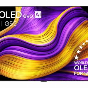 LG OLED55G55LW | 55'' OLED evo AI G5 Smart TV | 4K Ultra HD 165Hz | Dolby Vision & Atmos | Zilver | Inclusief muurbeugel - Zonder standaard